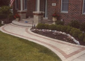 brick walkway outside of home