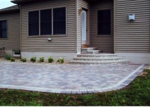 brick walkway and steps