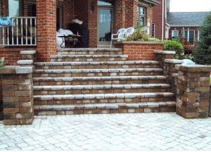 brick walkway and steps