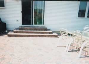 brick patio and steps